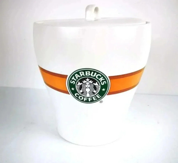 Starbucks Coffee Bean  Jar Mermaid 7 inch Ceramic Canister - Picture 1 of 8